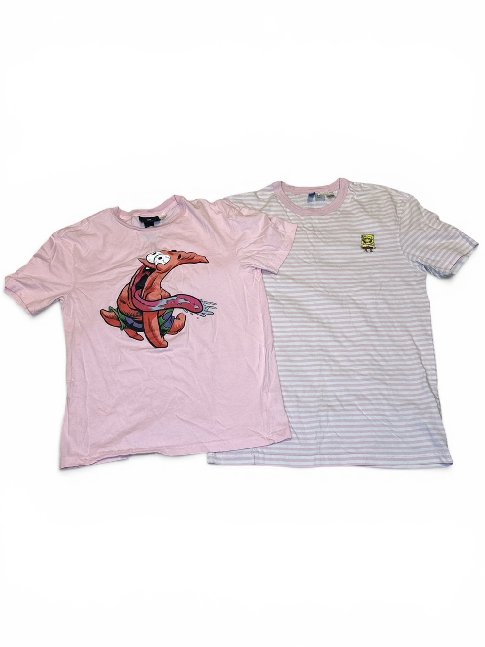 [UNISEX] H&M 2-Piece XS SpongeBob Patrick Graphic T-Shirt Bundle Cartoon Tees